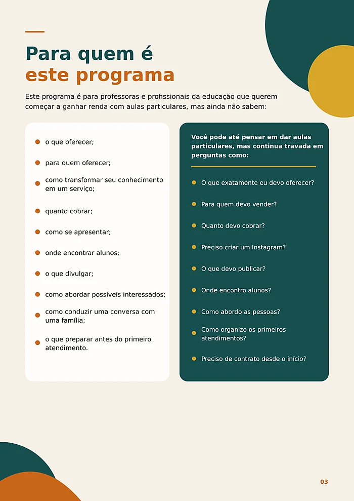 Página do Guia mostrando para quem é este programa